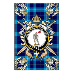 Clan McKerrell Tartan Crest Black Garden Flag - Gold Thistle FO64 Clan Kerr Tartan Today