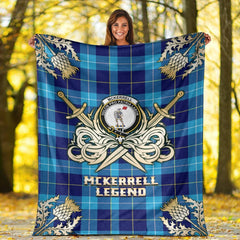 Clan McKerrell Tartan Gold Courage Symbol Blanket HC30 Clan Kerr Tartan Today