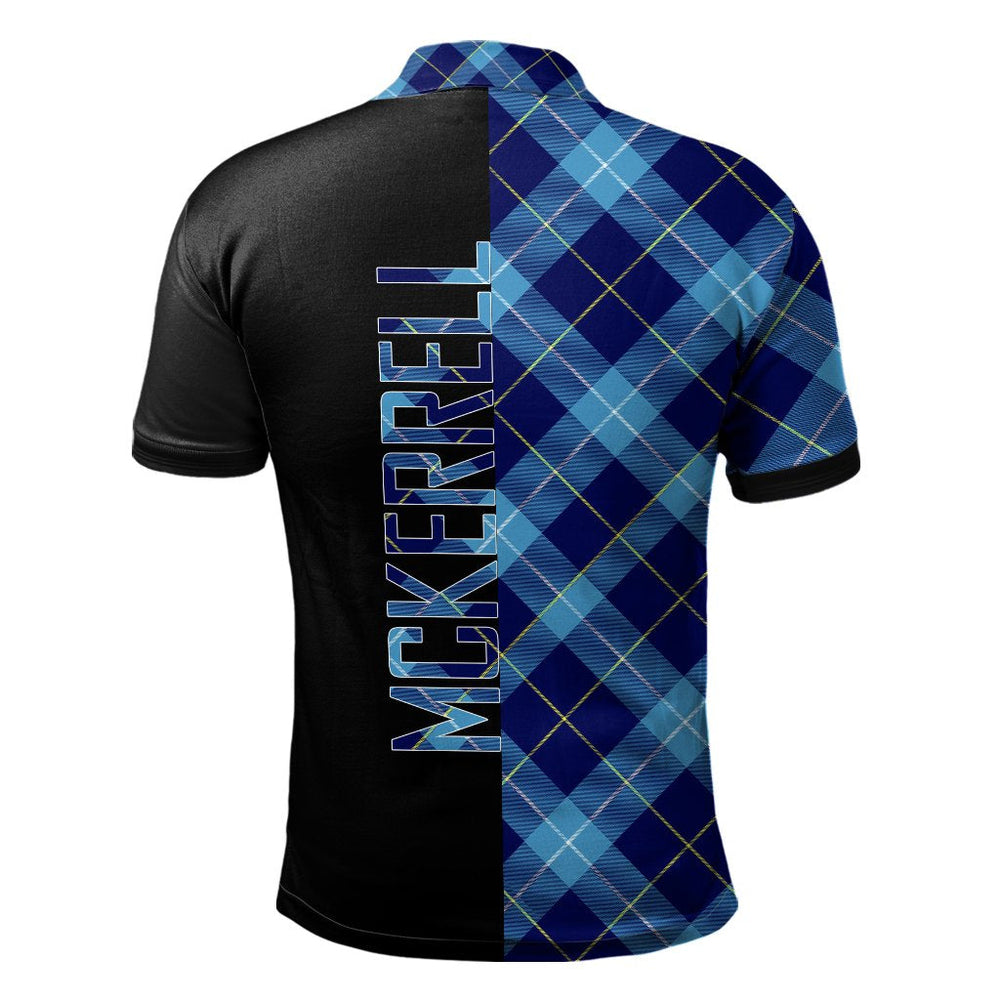 Clan McKerrell Tartan Polo Shirt Half of Me - Cross Style PB10 McKerrell Tartan Tartan Polo