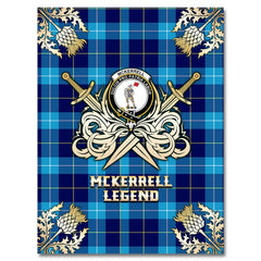 Clan McKerrell Tartan Gold Courage Symbol Blanket HC30 Clan Kerr Tartan Today