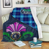 Clan McKerrell Tartan Crest Premium Blanket Thistle Style WH11 Clan Kerr Tartan Today