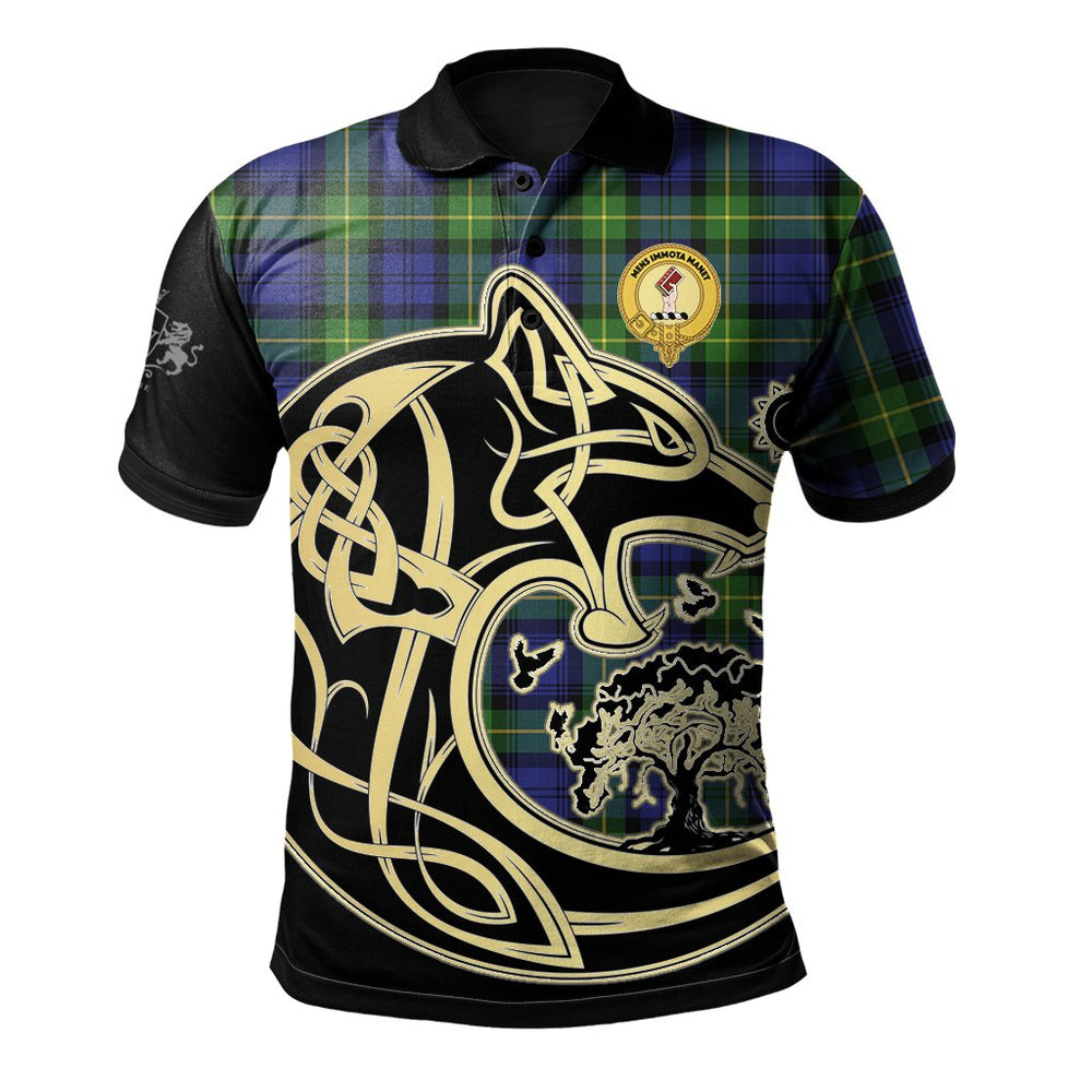 Clan Meldrum Tartan Polo Shirt Viking Wolf DM30 Meldrum Tartan Tartan Polo