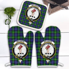 Clan Meldrum Tartan Crest Oven Mitt And Pot Holder (2 Oven Mitts + 1 Pot Holder) ZU28 Clan Meldrum Tartan Today