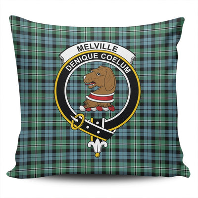Clan Melville Tartan Crest Pillow Cover