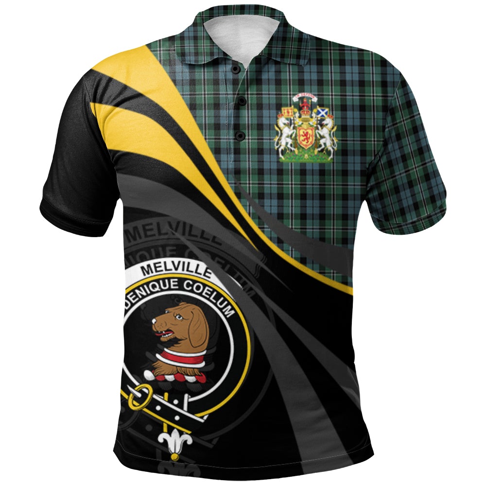 Clan Melville 01 Tartan Polo Shirt - Royal Coat Of Arms Style IZ74 Melville 01 Tartan Tartan Polo