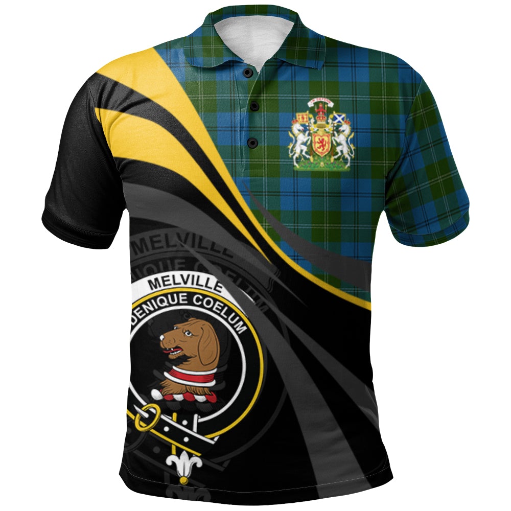 Clan Melville 02 Tartan Polo Shirt - Royal Coat Of Arms Style EY35 Melville 02 Tartan Tartan Polo