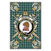 Clan Melville Tartan Crest Black Garden Flag - Gold Thistle FG87 Clan Melville Tartan Today
