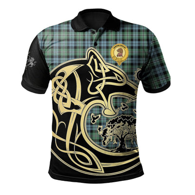 Clan Melville Tartan Polo Shirt Viking Wolf TI46