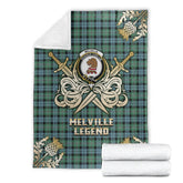 Clan Melville Tartan Gold Courage Symbol Blanket MD71 Clan Melville Tartan Today
