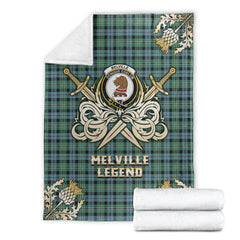 Clan Melville Tartan Gold Courage Symbol Blanket MD71 Clan Melville Tartan Today
