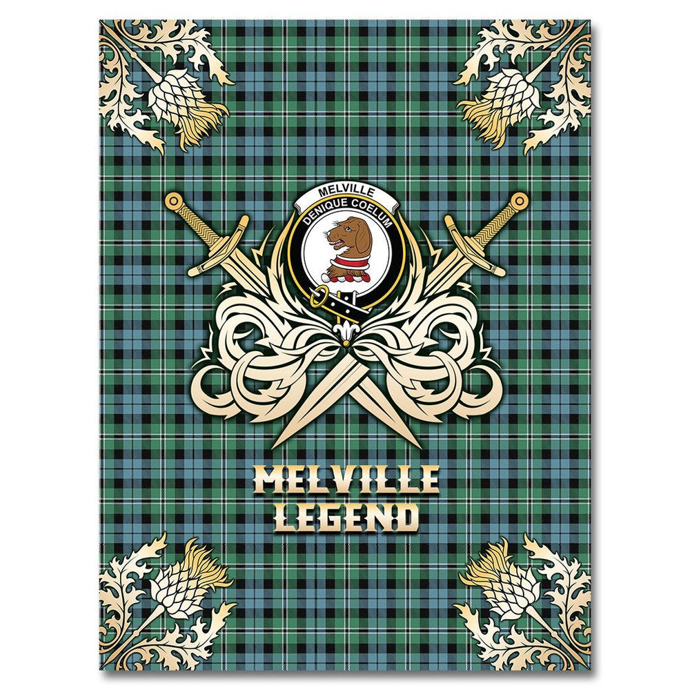 Clan Melville Tartan Gold Courage Symbol Blanket MD71 Clan Melville Tartan Today