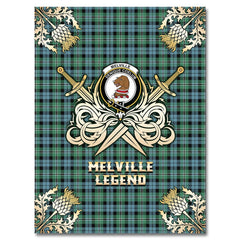 Clan Melville Tartan Gold Courage Symbol Blanket MD71 Clan Melville Tartan Today