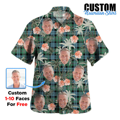 Clan Melville Tartan Custom Face Hawaiian Shirt – Unisex Gift for Family Members, Summer Party PK16