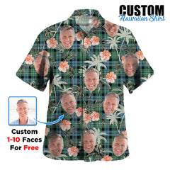 Clan Melville Tartan Custom Face Hawaiian Shirt – Unisex Gift for Family Members, Summer Party PK16 Melville Tartan Tartan Hawaii Shirt