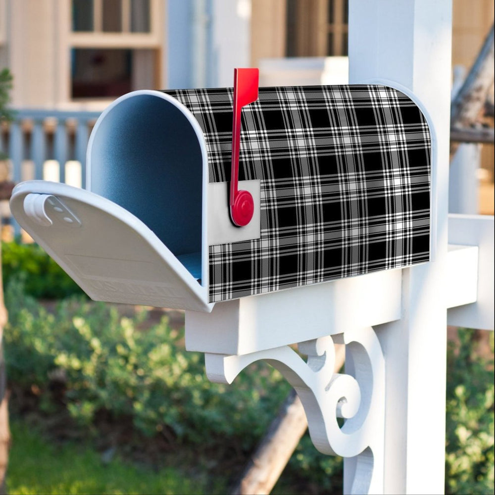 Clan Menzies Black & White Modern Tartan Crest Mailbox NU80 Clan Menzies Tartan Today