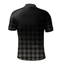 Clan Menzies Black _ White Ancient Tartan Polo Shirt - Alba Celtic Style MJ51 Menzies Black _ White Ancient Tartan Tartan Polo