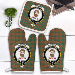 Clan Menzies Green Ancient Tartan Crest Oven Mitt And Pot Holder (2 Oven Mitts + 1 Pot Holder) HQ70 Clan Menzies Tartan Today