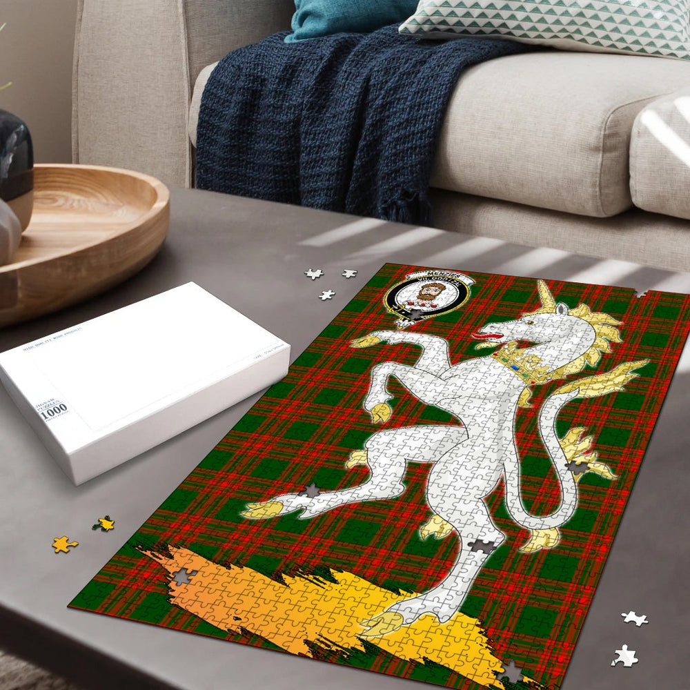 Clan Menzies Green Modern Tartan Crest Unicorn Scotland Jigsaw Puzzles Gift For Family FS54 Clan Menzies Tartan Today