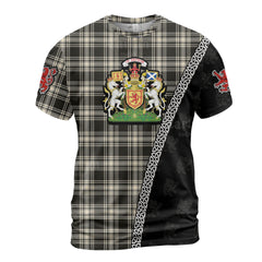 Personalized Clan Menzies Black & White Ancient Tartan Shirt with Scotland Coat of Arms & Custom Name ZE56