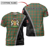 Menzies Green Ancient Tartan Shirt with Scotland Coat of Arms & Custom Name AG86