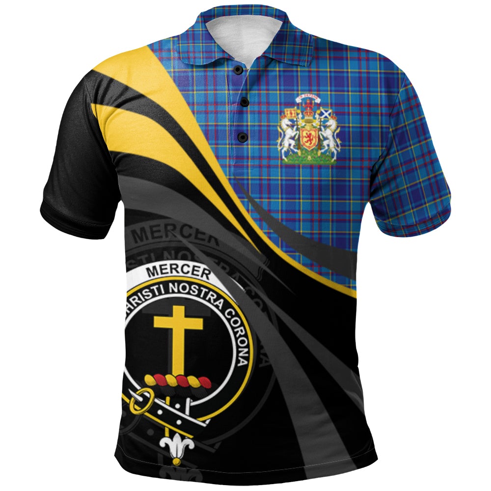 Clan Mercer Modern Tartan Polo Shirt - Royal Coat Of Arms Style RV37 Mercer Modern Tartan Tartan Polo