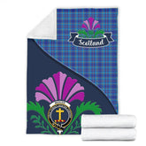 Clan Mercer Tartan Crest Premium Blanket Thistle Style JO21 Clan Mercer Tartan Today