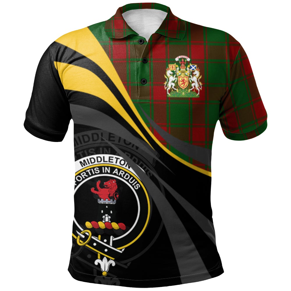 Clan Middleton Tartan Polo Shirt - Royal Coat Of Arms Style TZ38 Middleton Tartan Tartan Polo