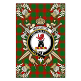 Clan Middleton Modern Tartan Crest Black Garden Flag - Gold Thistle HH12 Clan Middleton Tartan Today