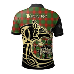 Clan Middleton Modern Tartan Polo Shirt Viking Wolf PE79 Middleton Modern Tartan Tartan Polo
