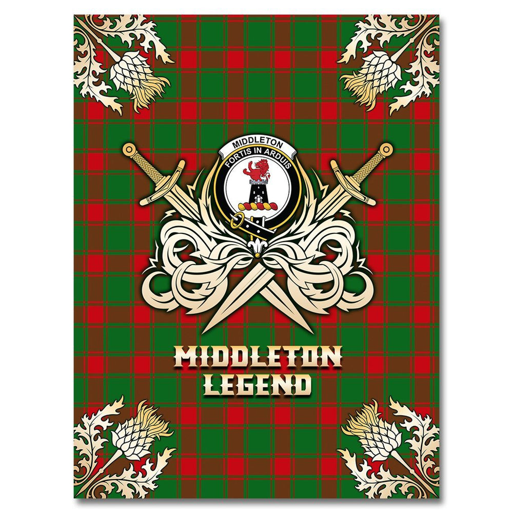 Clan Middleton Modern Tartan Gold Courage Symbol Blanket FY13 Clan Middleton Tartan Today