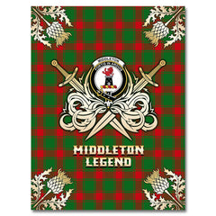 Clan Middleton Modern Tartan Gold Courage Symbol Blanket FY13 Clan Middleton Tartan Today