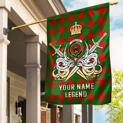Custom Name Clan Middleton Modern Tartan Garden Flag with Clan Crest and the Golden Sword of Courageous Legacy DI56