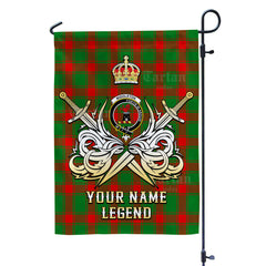 Custom Name Clan Middleton Modern Tartan Garden Flag with Clan Crest and the Golden Sword of Courageous Legacy DI56