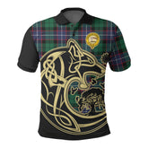 Clan Mitchell Modern Tartan Polo Shirt Viking Wolf YQ73 Mitchell Modern Tartan Tartan Polo