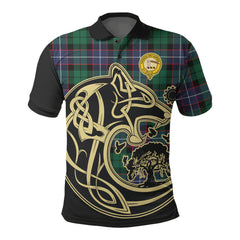Clan Mitchell Modern Tartan Polo Shirt Viking Wolf YQ73 Mitchell Modern Tartan Tartan Polo