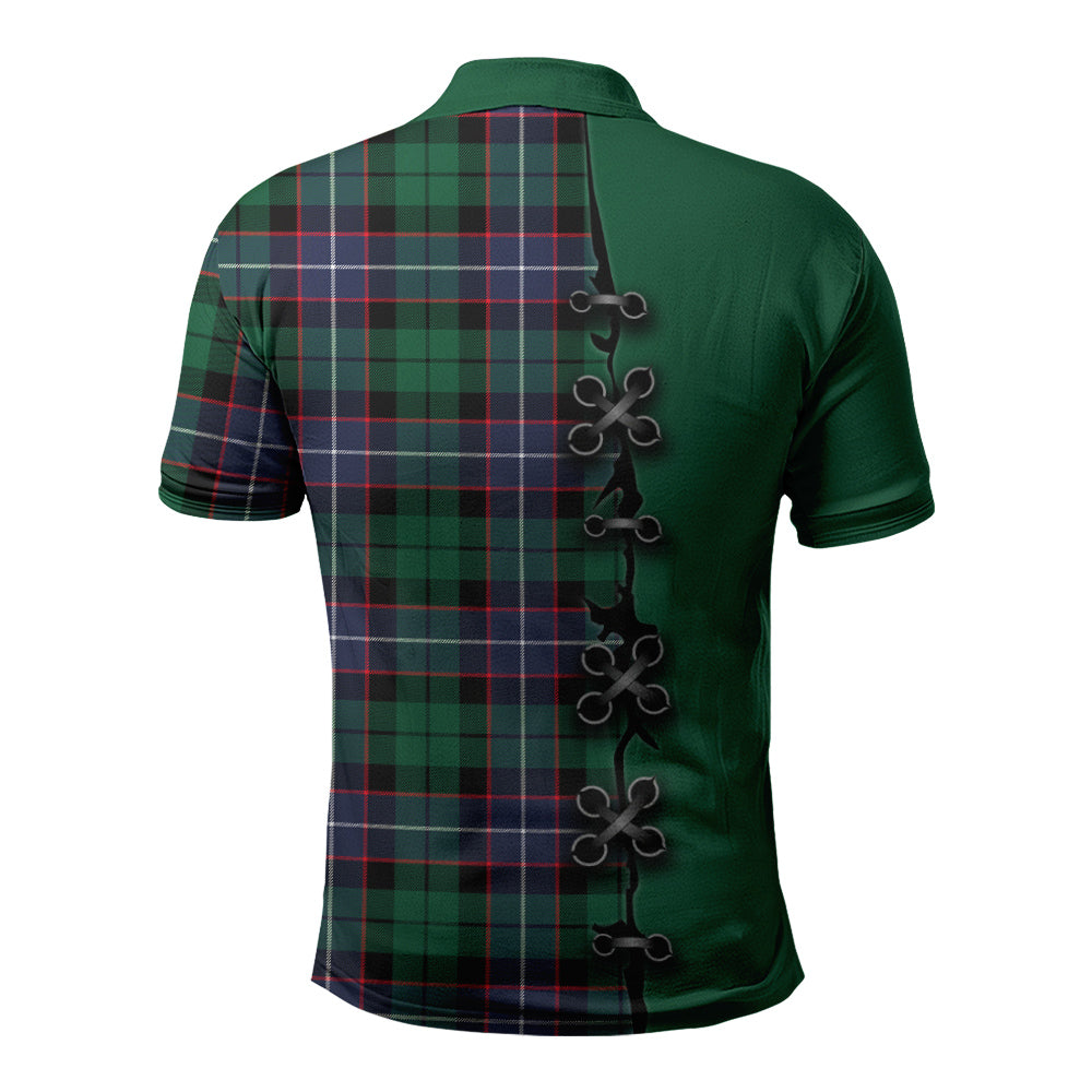 Clan Mitchell Modern Tartan Polo Shirt - Lion Rampant And Celtic Thistle Style DN88 Mitchell Modern Tartan Tartan Polo