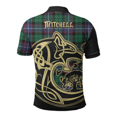 Clan Mitchell Modern Tartan Polo Shirt Viking Wolf YQ73 Mitchell Modern Tartan Tartan Polo