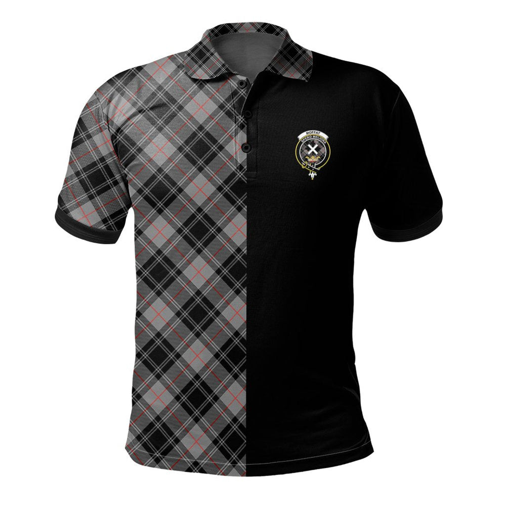 Clan Moffat Modern Tartan Polo Shirt Half of Me - Cross Style NI46 Moffat Modern Tartan Tartan Polo