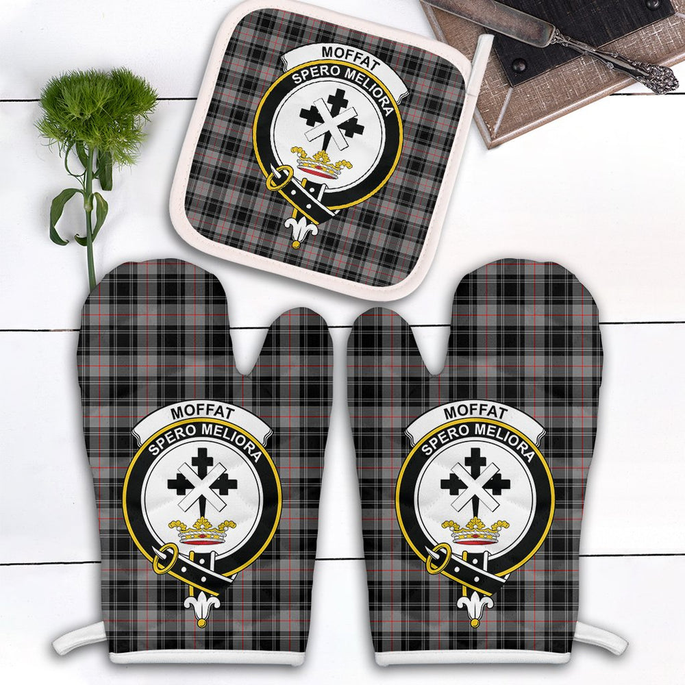 Clan Moffat Modern Tartan Crest Oven Mitt And Pot Holder (2 Oven Mitts + 1 Pot Holder) AE15 Clan Moffat Tartan Today