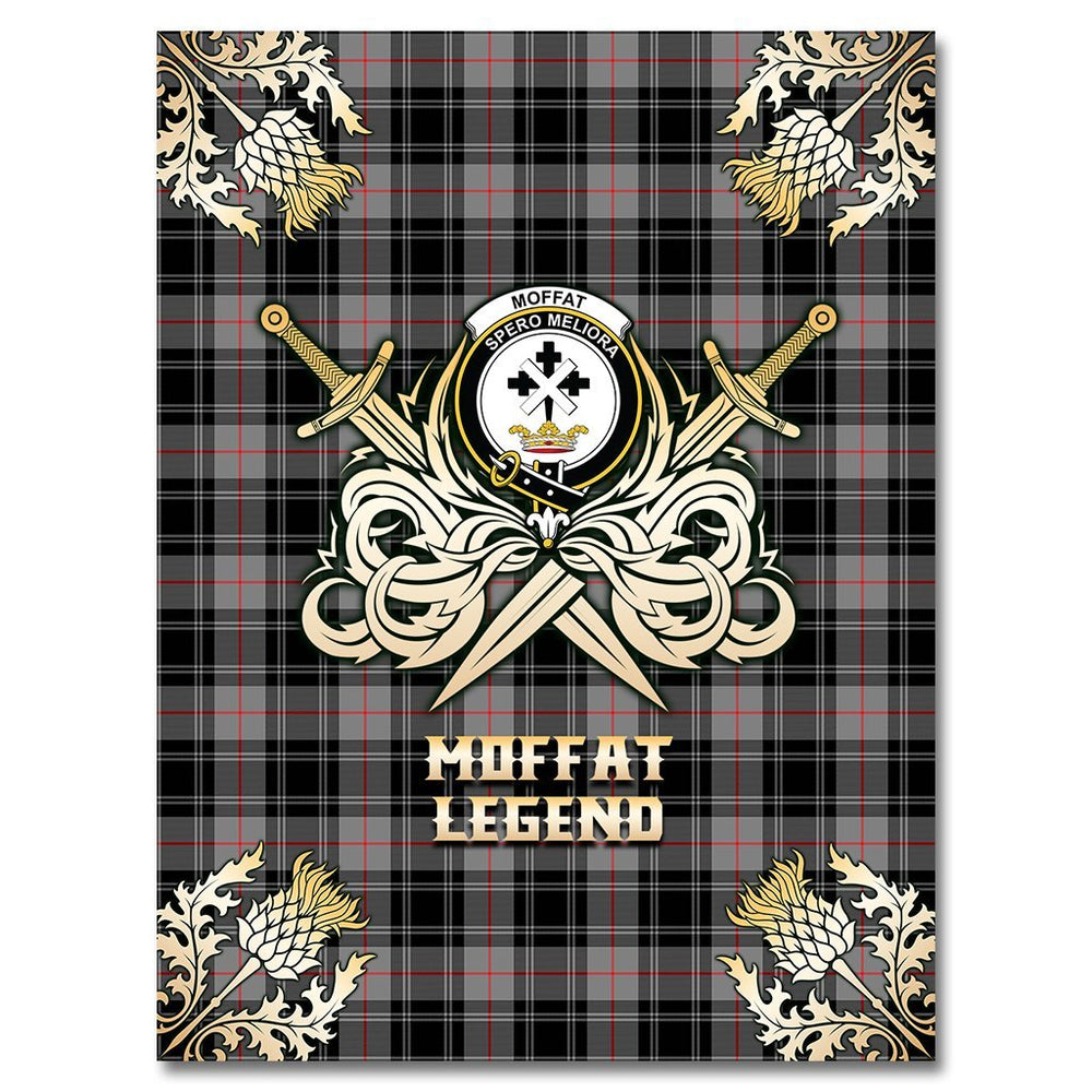 Clan Moffat Modern Tartan Gold Courage Symbol Blanket SK30 Clan Moffat Tartan Today
