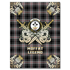 Clan Moffat Modern Tartan Gold Courage Symbol Blanket SK30 Clan Moffat Tartan Today