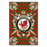 Clan Moncrieff Tartan Crest Black Garden Flag - Gold Thistle KI57 Clan Garden Tartan Today