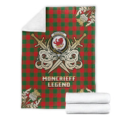 Clan Moncrieff Tartan Gold Courage Symbol Blanket LP32 Clan Hall Tartan Today