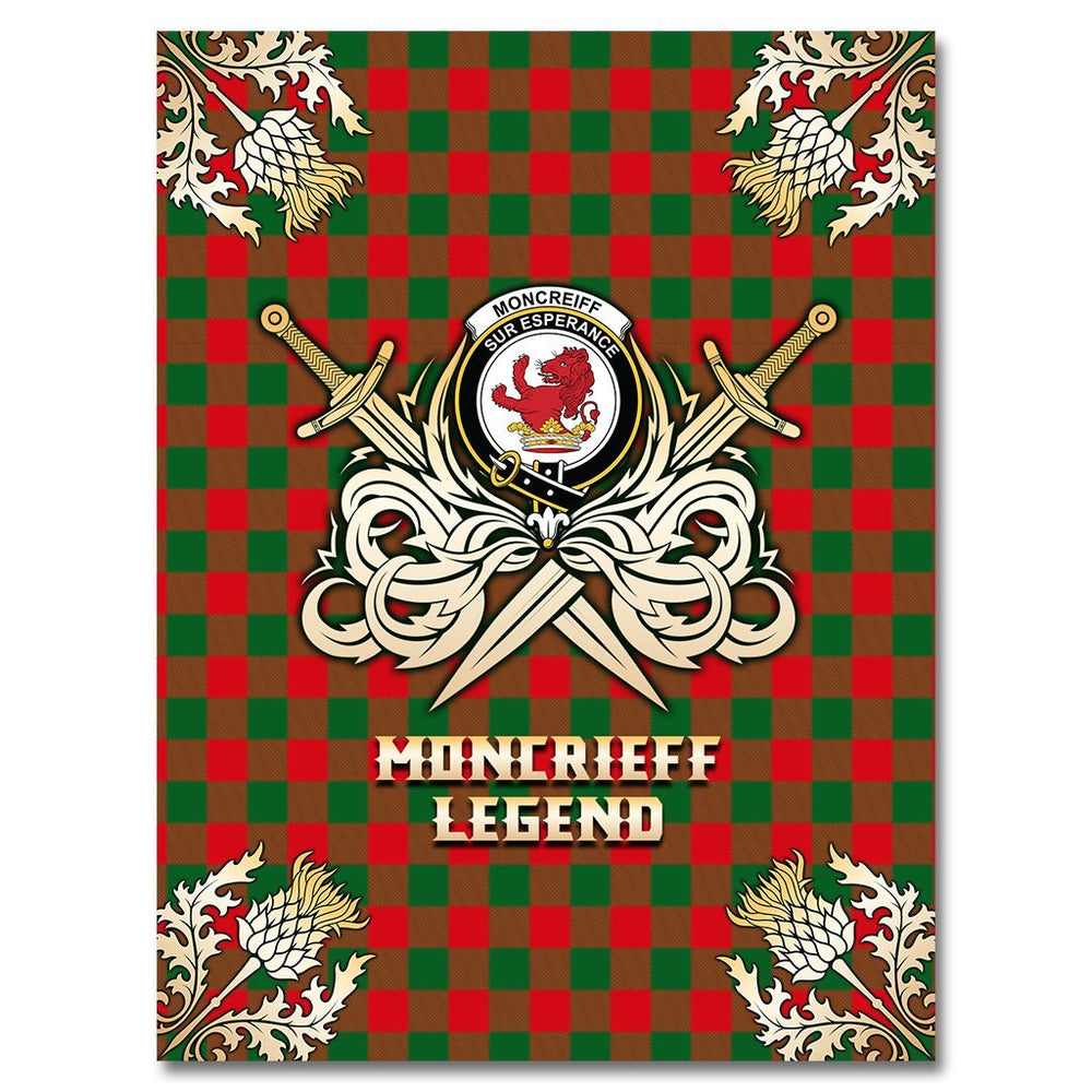 Clan Moncrieff Tartan Gold Courage Symbol Blanket LP32 Clan Hall Tartan Today
