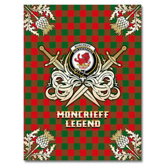 Clan Moncrieff Tartan Gold Courage Symbol Blanket LP32 Clan Hall Tartan Today