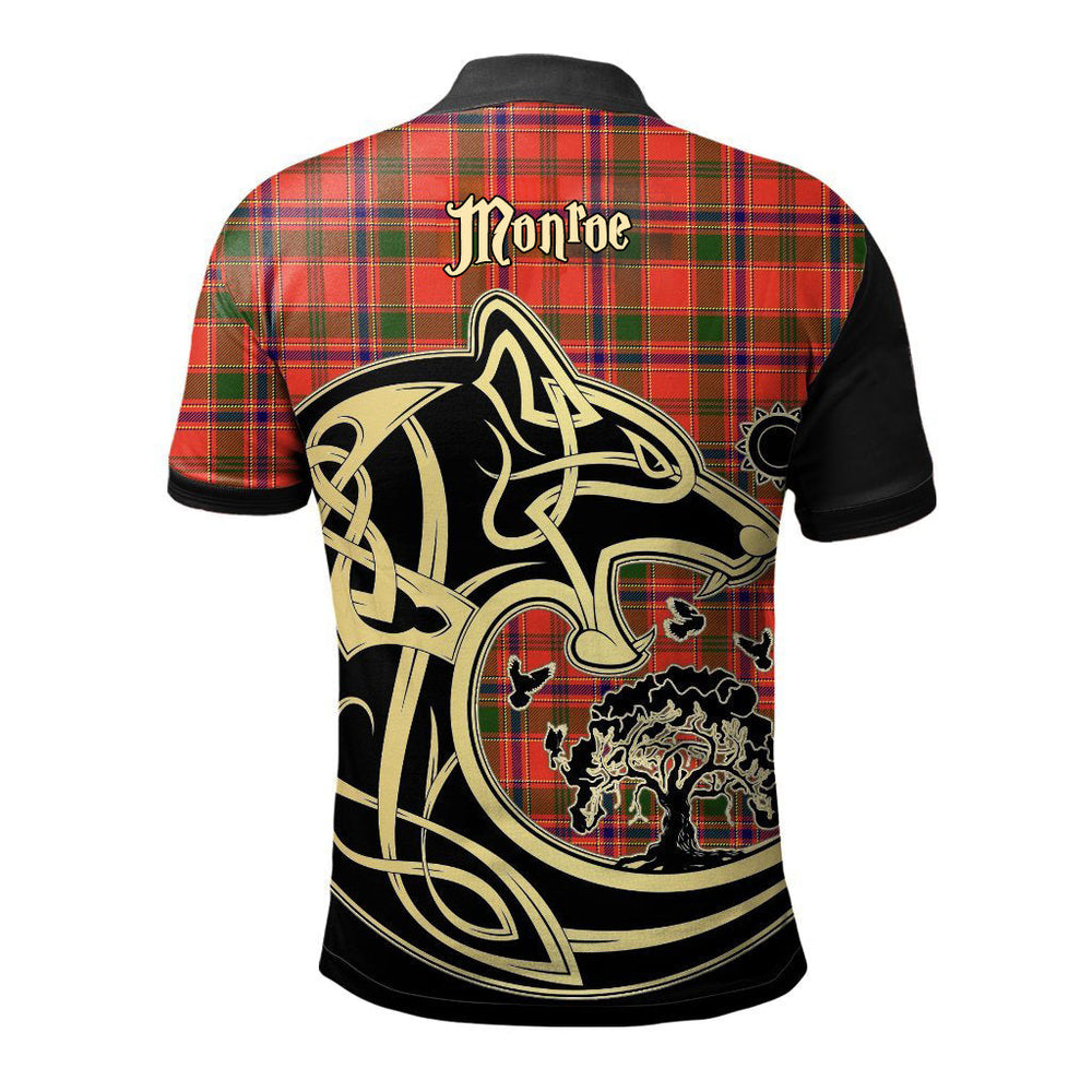 Clan Monroe Modern Tartan Polo Shirt Viking Wolf GI24 Monroe Modern Tartan Tartan Polo