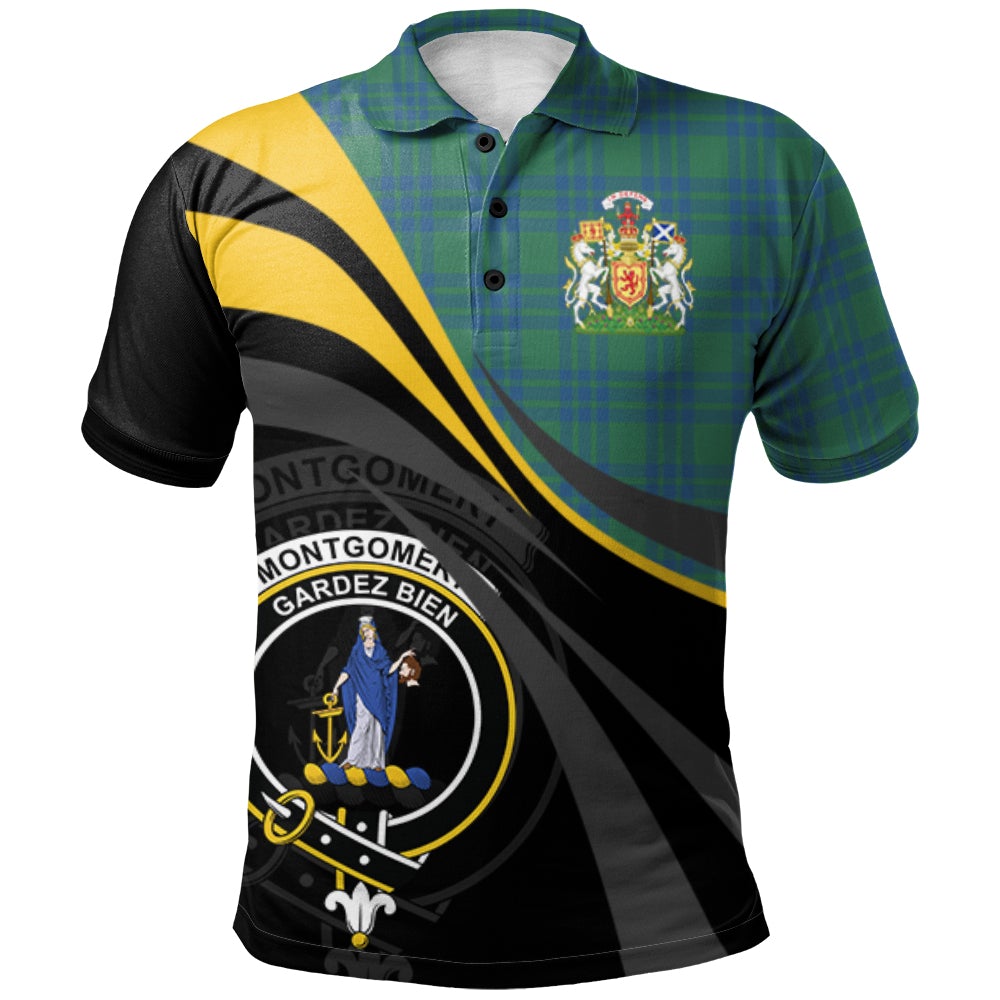Clan Montgomery Ancient Tartan Polo Shirt - Royal Coat Of Arms Style ZR35 Montgomery Ancient Tartan Tartan Polo