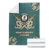 Clan Montgomery Ancient Tartan Gold Courage Symbol Blanket MB47 Clan Montgomery Tartan Today