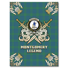 Clan Montgomery Ancient Tartan Gold Courage Symbol Blanket MB47 Clan Montgomery Tartan Today