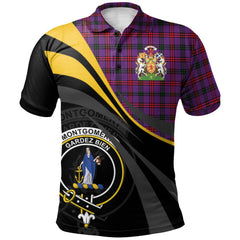 Clan Montgomery Modern Tartan Polo Shirt - Royal Coat Of Arms Style VQ74 Montgomery Modern Tartan Tartan Polo